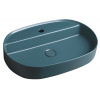 Isvea INFINITY OVAL keramické umývadlo na dosku, 60x40cm, matná zelena Petrol 10NF65060-2P