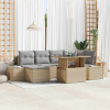zahrada-XL Súprava záhradných pohoviek 7 pcs béžová a svetlosivá 3349216