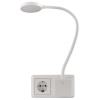 EINLICHT Halo LED svetlo do zásuvky, husí krk, 3-stupňové stmievanie, 3,3 W, 220-240 V, biela