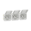Legrand Plexo IP55 Zásuvka 3x2P+T, prístroj, predkáblovaná, vodorovná, 16A, 230V, Biela