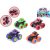 Auto off-road 9 cm na zotrvačník rotačný 360 ° - mix farieb (zelené, fialové, oranžové, červené)