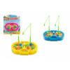 Teddies Hra ryby/rybář plast 14cm + 2 pruty na natažení 3 barvy na kartě