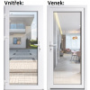 Lacné vchodové dvere plastové Soft WDS 3/3 sklo Číre biele 100x210 cm, ľavé