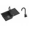 Kuchynský drez jednokomorový GRANIT frkaný ČIERNY VYPR