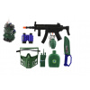 Teddies Vojenská sada klapací samopal plast 32cm s doplnkami v sieťke