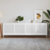 vidaXL Lamelové dvierka na skrinku 4 ks, biele 61,5x59,4 cm, borovica - Biela - 179957-114080