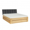 Drewmax Postel LK187 BOX s čelem Bezbarvý přírodní lak 140x200