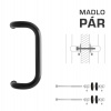 Vyosené madlo na dvere WA - MADLO M2 WA/A-DHP pár CIM - čierna matná (RAL 9005) | MP-KOVANIA.sk