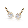 Detské náušnice Danfil C5543 zo žltého zlata, White, zapínanie brizura