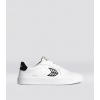 SALVAS White Leather Black Logo Sneaker