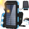 Solárny Power Bank 30000mah Vodotesný S Kompasom Led Usb Slnečný Panel