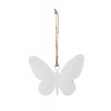 Závesná dekorácia biely motýľ, 15 cm