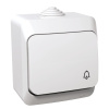 Cedar Plus spínač 1/0 symbol zvonček IP44 polar