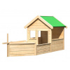 Pirátský domček KARIBU JACK (82679) LG1804 - ks - nie - unisex - nie - ks - nie - nie - od 3 do 12 rokov - KARIBU HOLZTECHNIK - drevo - drevené domčeky - prírodná - 1,5m - 3,09m - 1,25m - 3,86m2 - 67k