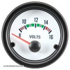 AUTOSTYLE Classic white voltmeter -- rozsah 8-16V montážny priemer 52 mm -- zelené osvetlenie čísel