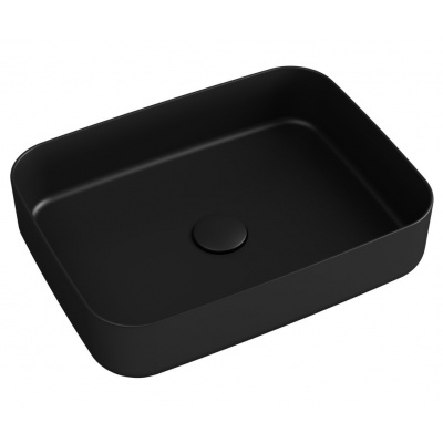 ISVEA INFINITY RECTANGLE keramické umývadlo na dosku, 50x36cm, čierna