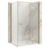 Rea Atlas, sprchovací kút 100 (dvere) x 80 (stena), pravá strana, 6mm číre sklo, zlatý profil, KPL-K4375