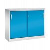 Kancelárska skriňa Acurado - Sideboard, posuvné dvere, 1200 x 400 x 1000 mm, bledosivá/bledomodrá