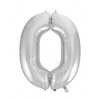 Balón fóliový číslica STRIEBORNÁ - SILVER 102 cm - 0
