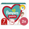 2x PAMPERS Pants Nohavičky plienkové jednorazové 7 (17 kg+) 74 ks - MEGA PACK VP-F180165