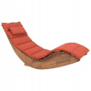Záhradné lehátko - Drevená záhrada Deckchair s červeným vankúšom Bresc (Drevená záhrada Deckchair s červeným vankúšom Bresc)