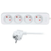 SOLIGHT Predlžovací kábel Solight, 4 zásuvky, biely, 3 m PP22