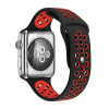 AppleMix Remienok pre Apple Watch Ultra 49 mm / 45 mm / 44 mm / 42 mm - silikónový - čierny / červený - (M/L)