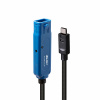 Kábel USB 3.2 Gen 1, Typ C CM/AF 5m, 5Gbps, predlžovací, čierny, aktívny, Pro, reťazitelný