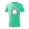 Baseball lopta v triku - Tričko detské bavlnené - 122 cm/6 rokov ( Mätová )