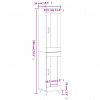 vidaXL Vysoká skrinka biela 34,5x34x180 cm spracované drevo - Biela - 79233-33681