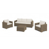 Keter Záhradný set Keter California set stôl + 2 kreslá + trojsedadlová pohovka cappuccino 610080