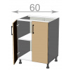 Casarredo CRAFT skrinka 60, L6082, dub Sonoma/grafit
