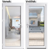 Lacné vchodové dvere plastové Soft WDS 3/3 sklo Číre biele 100x210 cm, ľavé, otváranie VON