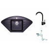 Kuchynská batéria - Žulové umývadlo čierna batéria roh (Kuchynská batéria - Žulové umývadlo čierna batéria roh)