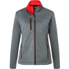 James & Nicholson | JN 1147 Dámska 2-vrstvová melanžová softshellová bunda_02.1147 Farba: dark melange/red, Veľkosť: M