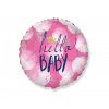 Fóliový balón Hello Baby ružový 46cm