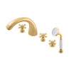 MORAVA RETRO - 5-otvorová vaňová batéria, zlatá lesklá MK369.0PZ, RAV Slezák Farba: GOLD - lesklý, Rozmer: 1/2