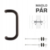 Madlo na dvere WA - MADLO M2 WA/A-DHP pár HNM.T - hnedá matná tmavá (RAL 8019) | MP-KOVANIA.sk
