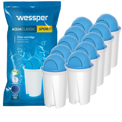 Wessper AquaClassic Sport Filterkartuschen kompatibel mit Brita Classic, Aqua Select Classic, PearlCo, AmazonBasics 10er Pack