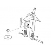 Front fork and caster assembly - single - Black - Thule Urban Glide 2 and Thule Urban Glide 3