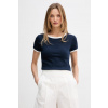 Tommy Hilfiger basic tričko dámske s bavlnou UW0UW06307 tmavomodrá L