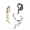 Titánový krúžok s otváraním Snake Dangle Barva: Čierna, Veľkosť: 1,2 mm, Dĺžka / priemer: 8 mm