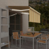 Ručne rolovateľná markíza s LED závesom, 3,5 x 2,5 m, žlto-biela