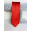 Pánska červená lesklá saténová úzka kravata - UNI