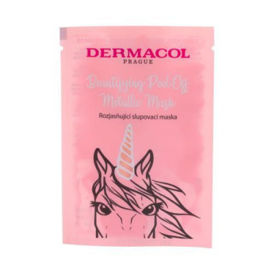 Dermacol Beautifying Peel-off Metallic Mask Brightening rozjasňujúca zlupovacia maska 15 ml pre ženy