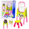 LEAN TOYS Vzdelávacia tabuľa 5 v 1 so stoličkou, multifunkčné príslušenstvo, ružová