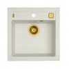 Alveus FORMIC 20 kuchynský granitový drez so sifónom,spodná montáž White+prepad gold 1128395ST+gold