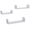 Sada 3 poličiek Triple, biela