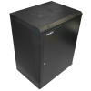 XtendLan 15U/600x450, na stenu, jednodielny, plné dvere, úprava proti vykradnutiu (WS-15U-64-FS-BLACK-P)