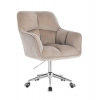 LuxuryForm DESIGN Kreslo AMALFI VELUR na striebornej podstave s kolieskami - latte